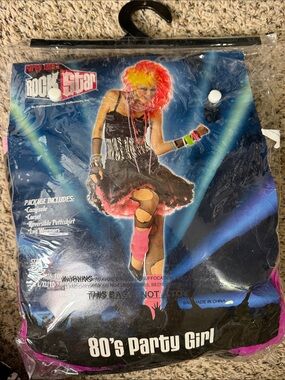 California Costumes 80's Party Girl Costume - Black with Pink & Neon
